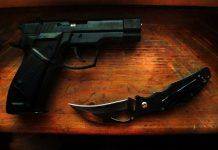 Оружие самообороны Травмат Гроза и нож Spyderco - Stone Forest