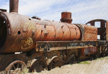 Могила старых паровозов Кладбище поездов в Боливии - Каменный Лес Stone Forest