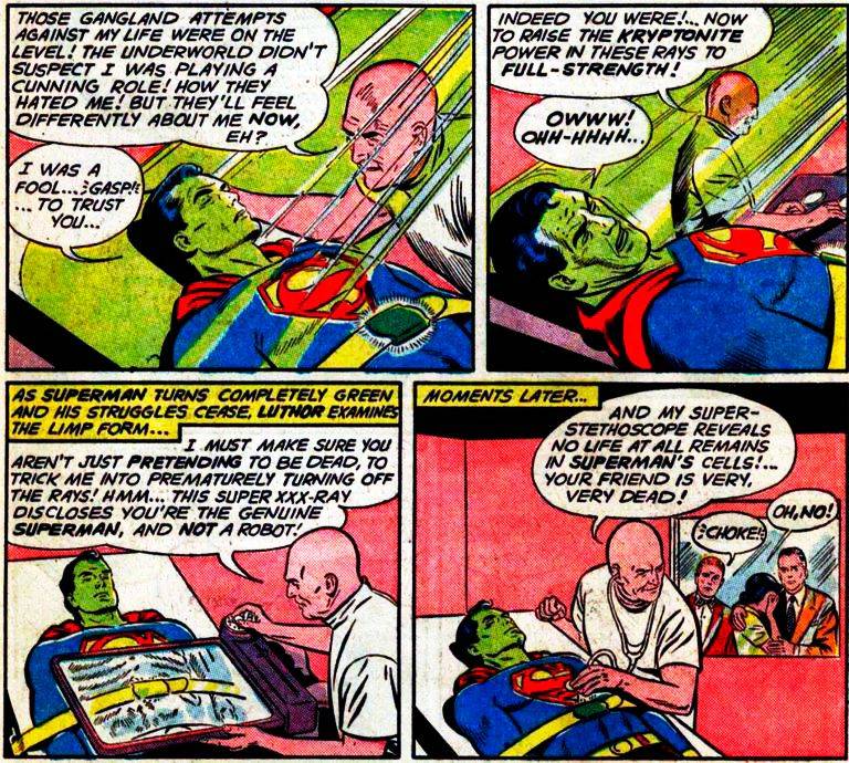 Лекс заманил Супермена в лабораторию, наполненную криптонитом и запер его