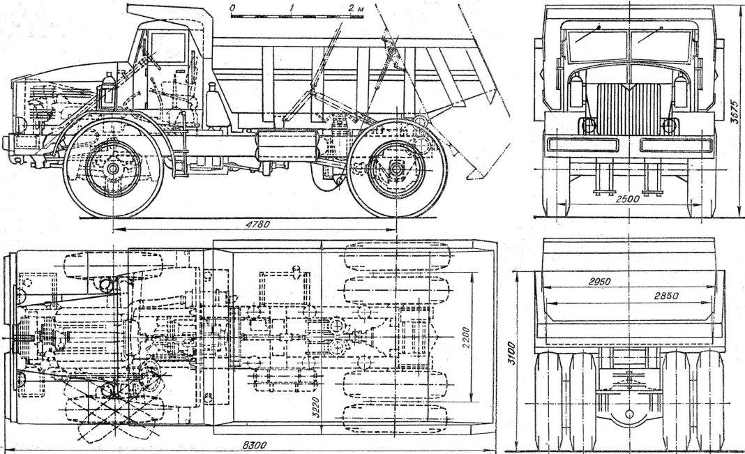 Чертеж грузовой машины