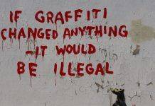 5 самых известных работ Бэнкси banksy If Graffiti changed anything, it would be illegal - Каменный лес Stone Forest