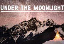 Под луной на лыжах Британская Колумбия Канада - Каменный лес Stone Forest