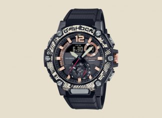 Casio представляет G-SHOCK со змеиным принтом GST-B300WLP-1AER часы Casio со змеиным принтом - Каменный лес Stone Forest