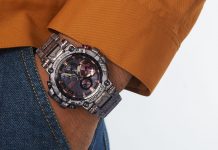 Новые G-SHOCK серии MT-G со змеиным принтом Casio G-SHOCK MT-G-B1000WLP-1 - Каменный лес Stone Forest