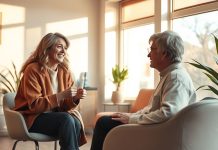 Как выбрать курс психологии и телесно-ориентированную терапию для практики и личностного роста Психолог общается с клиентом на приеме