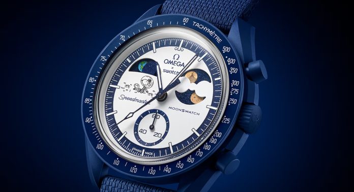 Часы Omega Mission to Earthphase Moonshine Gold MoonSwatch