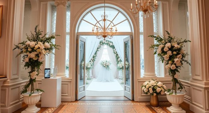 Вход в свадебный салон Санкт-Петербурга