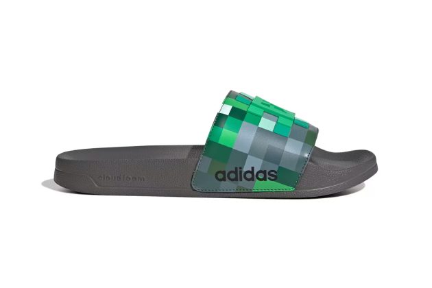 Шлепки Minecraft x adidas Holiday 2025 Collection