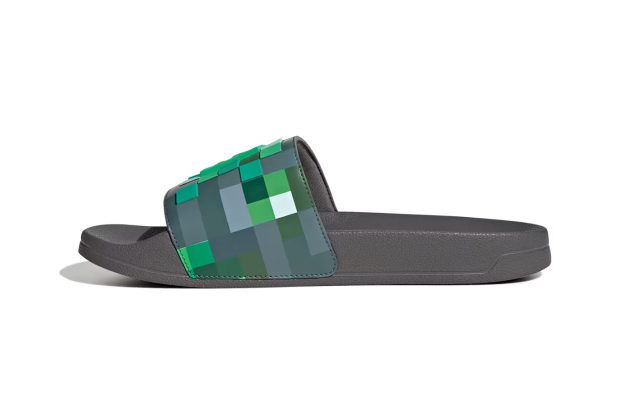 Шлепки Minecraft x adidas Holiday 2025 Collection