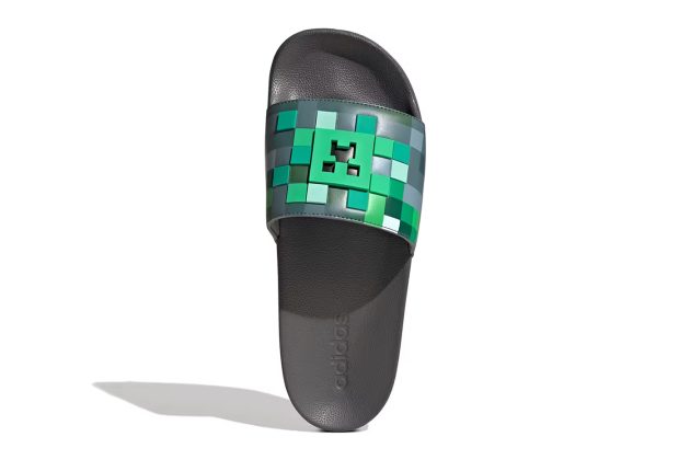 Шлепки Minecraft x adidas Holiday 2025 Collection