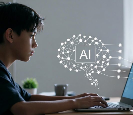 Поколение, которое учится вместе с ИИ и то, как меняется восприятие знаний Подросток использует нейросеть