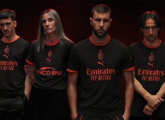 “Милан” и PUMA: третья форма в чёрном и флуоресцентном красном Третья форма Милана на сезон 2026/2027 от adidas