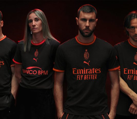 “Милан” и PUMA: третья форма в чёрном и флуоресцентном красном Третья форма Милана на сезон 2026/2027 от adidas