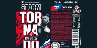 Впервые чемпион Союза ММА России появится на банке энергетика Торнадо Шторм